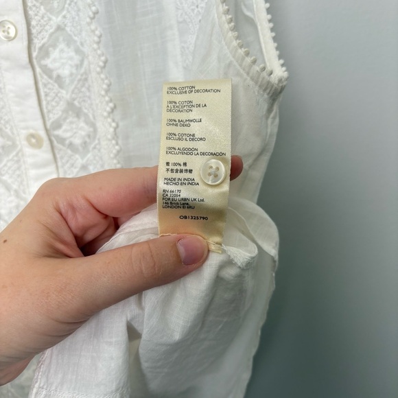 Anthropologie White Eyelet Embroidered Tank - Picture 6 of 8